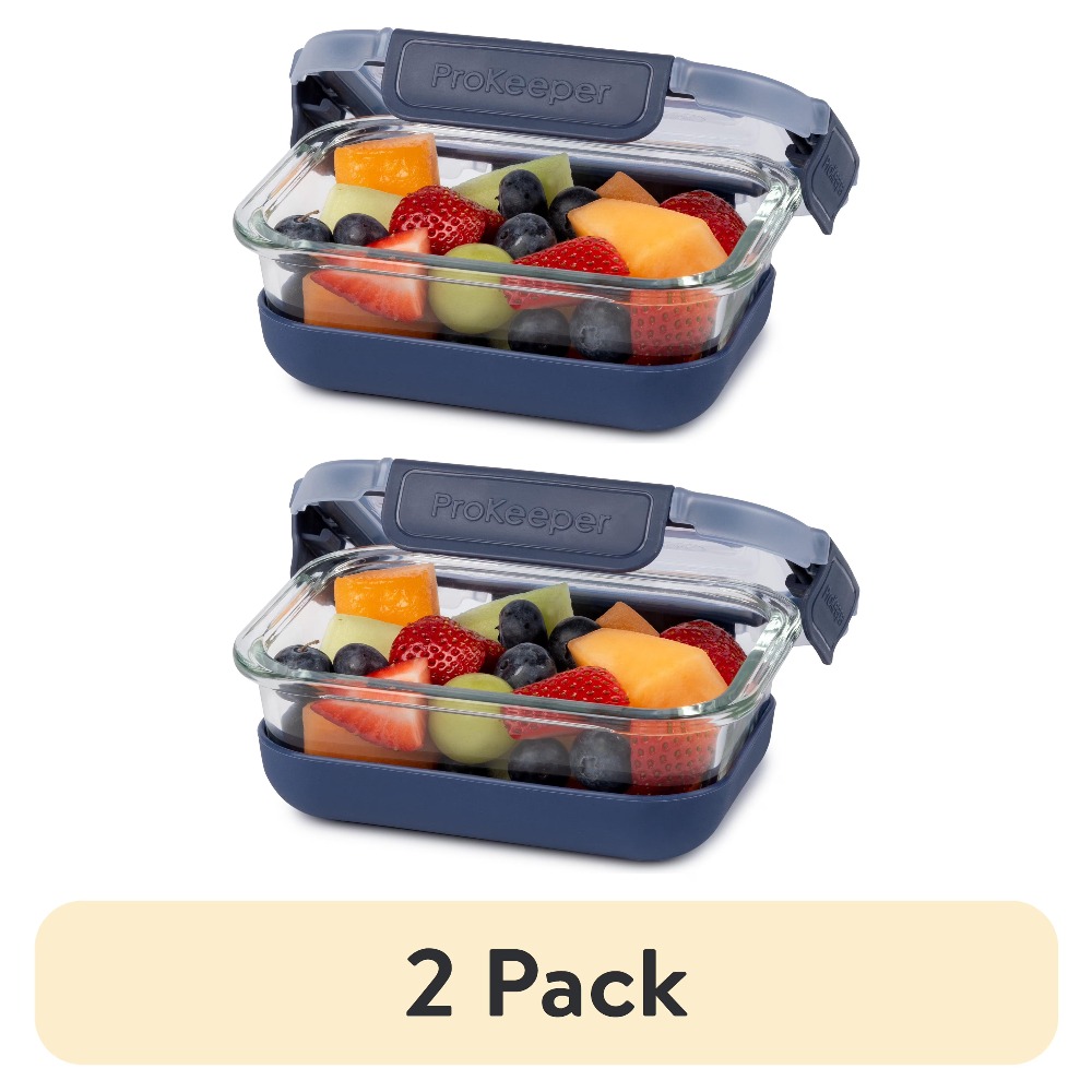 Meal Prep Glass - 2팩 1.6컵 유리 식품 보관 용기,