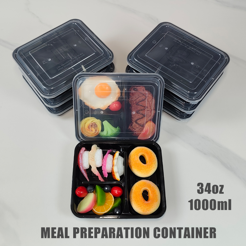 Meal Preparation - 3칸 34온스/1000ml, 12/35개, 누수 방지 식사