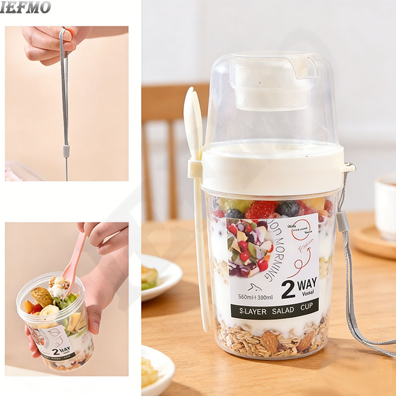 이동식 샐러드 볼 세트 (내장 포크 및 뚜껑 포함) 휴 - Meal Prep For Weight Loss 리뷰 및 가격