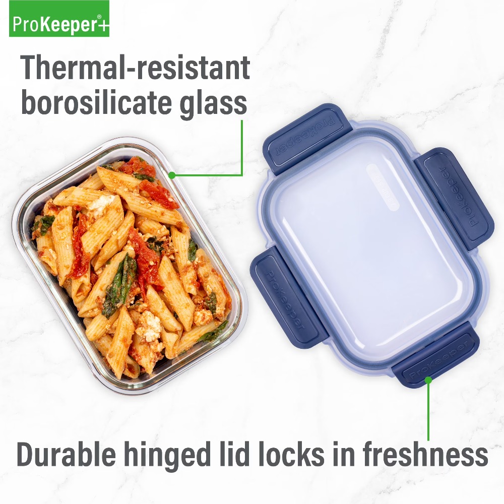2.8컵 유리 식품 보관 용기, 실리콘 바닥 및 밀폐형 - Meal Prep Glass 리뷰 및 가격