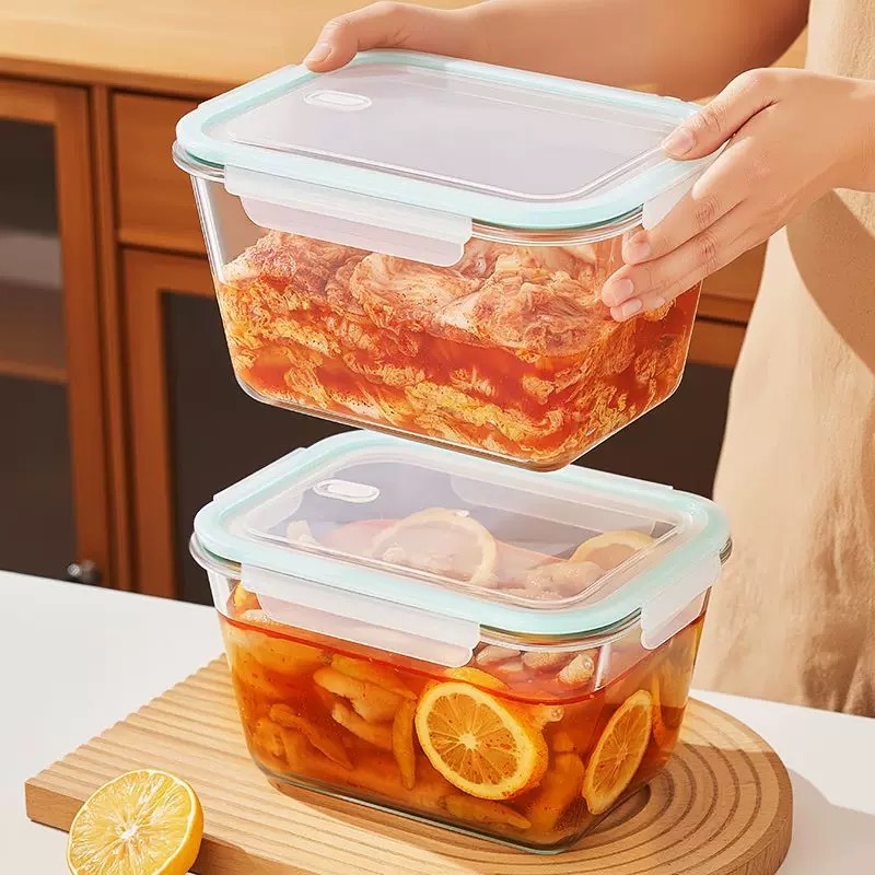 흰색 뚜껑이 있는 고붕규산 유리 크리스퍼, 쌓을 수 있 - Meal Prep Glass 리뷰 및 가격