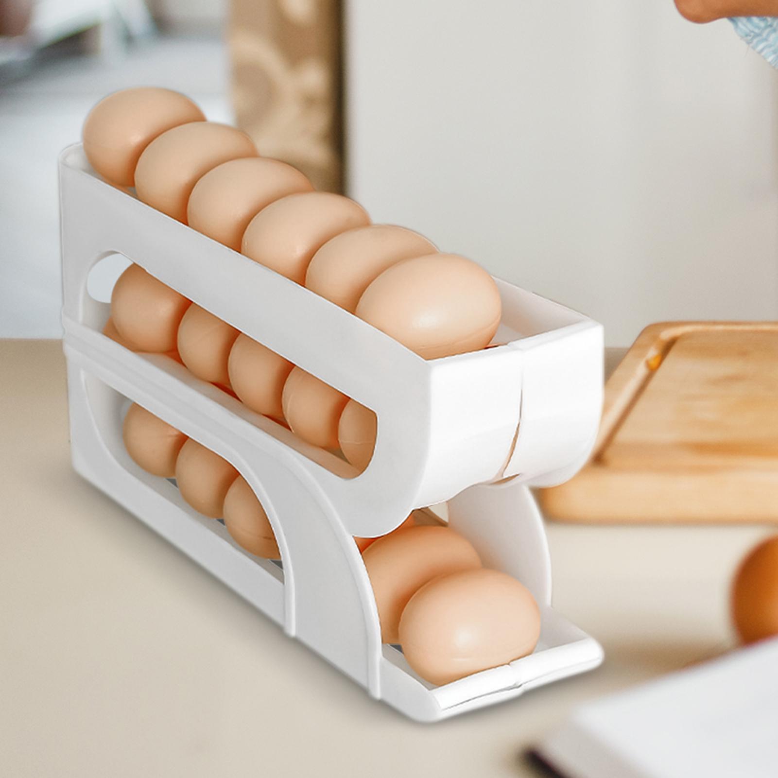 냉장고용 계란 보관함 3단 자동 롤링 계란 보관 랙 식 - Meal Prep Yellow 리뷰 및 가격