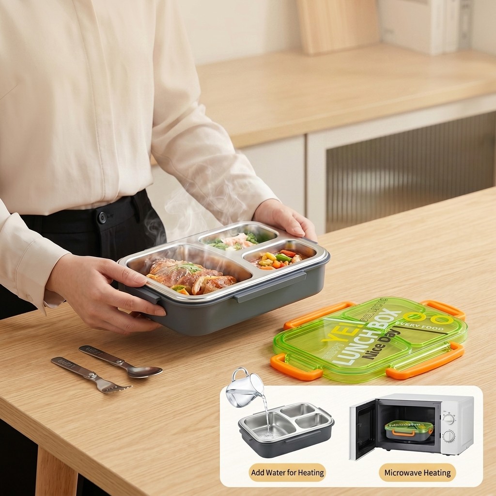 전자레인지용 304 스테인리스 도시락, 분리형 음식 보 - Meal Preparation 리뷰 및 가격