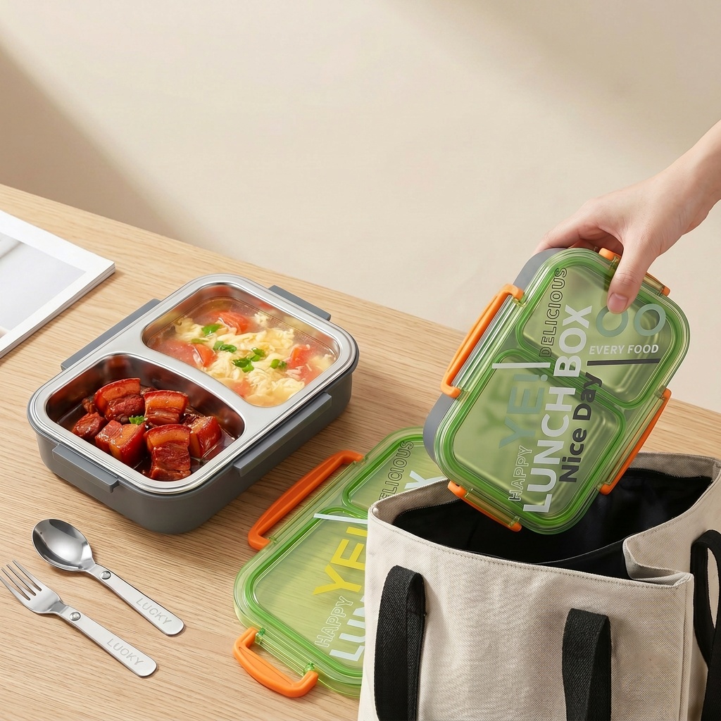 전자레인지용 304 스테인리스 도시락, 분리형 음식 보 - Meal Preparation 리뷰 및 가격